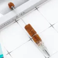 DIY στυλό με χάντρες μεταλλική ράβδος με λαμπερά στρας ντεγκραντέ εργαλείο γραφικής ύλης χειροποίητο - Μύτη Σφαίρα 1.0 / Πορτοκαλί Διαβάθμιση
