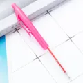 Pink retractable plastic ballpoint pen with clear barrel and red refill for school office. - Candy Pink