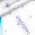 DIY μωβ πέρλα στρας χάντρα στυλό διαρκείας χειροποίητο δημιουργικό στυλό βαριαντ - Μοβ Ζαχαρωτό