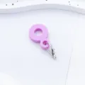 DIY silicone straw charm pink ring with metal clasp cup accessory for daily drink decoration - Candy Purple