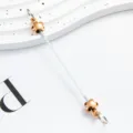 DIY metal bead bar charm connector accessory for handmade jewelry and creative keychain design. - Flower Style / Rose Gold