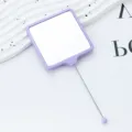 DIY χάντρες τετραγωνικός καθρέφτης μακιγιάζ με μακρύ μεταλλικό ραβδί φορητός καλλυντικός καθρέφτης - Μοβ