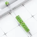 Creatieve DIY strass kralen balpen, groene kristal diamant metalen pen voor kantoor. - Matcha Groen