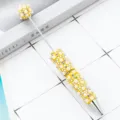 Στυλό διαρκείας DIY με χειροποίητες χάντρες από πέρλες στρας, κίτρινο περιστρεφόμενο στυλό. - Κίτρινο Ζαχαρωτό