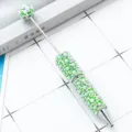 DIY διακοσμητικό στυλό με πέρλες και λαμπερά στρας χειροποίητο για το γραφείο σας - Πράσινο Ζαχαρωτό