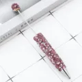 Creatieve DIY strass kralen balpen sprankelende kristallen diamant metalen schrijfpen - Frambozenroze