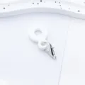 DIY white silicone straw charm accessory with metal lobster clasp for water cup decoration. - White