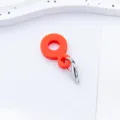 Red silicone straw charm with lobster clasp for 8mm-10mm cups variant display view product. - Red