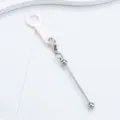 Κρεμαστό καλαμάκι DIY από ακρυλικό, ροζ μάρμαρο, μεταλλικό κούμπωμα για ποτήρια 8mm-10mm. - Ροζ ζαχαρωτό (Σχέδιο με υφή)