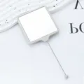 Τετραγωνικός Καθρέφτης Μακιγιάζ Χειρός DIY Χάντρα Φορητός Πλαστικός Καθρέφτης Μετάλλου - Ανοιχτό Γκρι Morandi