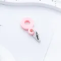 Pink silicone straw charm with metal clasp, cute DIY accessory for 8mm-10mm cups. - Candy Pink