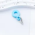 Light blue silicone straw charm with metal lobster clasp for 8mm-10mm drink cups. - Candy Blue