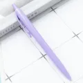 Light purple plastic click ballpoint pen, smooth writing retractable office stationery supply. - Candy Purple