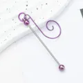 DIY beaded Christmas tree hanging hook ornament purple metal wire holiday decor accessory - Candy Purple