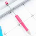DIY beadable ballpoint pen pink wheat straw metal rod creative stationery tool - Wheat Straw Rose Red
