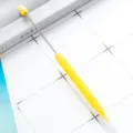 Stylo aquarelle perlé DIY avec tige en métal, papeterie créative pour le dessin et le journal d'étudiant. - Jaune Bonbon