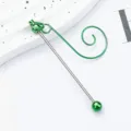 Green metal Christmas hanging hook DIY beaded ornament craft holiday decoration hook - Christmas Green