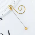 DIY Christmas beading metal hanging hook spiral ornament component for tree decorations. - Gold