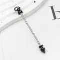 DIY metal bullet rivet double head screw keychain accessory variant in black and silver finish. - Black