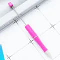 DIY Wheat Straw Beadable Ballpoint Pen Pink Metal Rod Creative Cute Beaded Pen Style - Wheat Straw Purplish Red