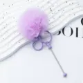 Fluffy purple pom pom keychain plush accessory cute bag pendant soft fur key ring for women gifts - Candy Purple
