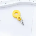 DIY cute silicone straw charm with metal clasp, vibrant yellow ring design for 8-10mm cups. - Candy Yellow
