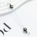 DIY metal beading rod and zipper charm accessory with flower beads for handmade crafts. - Flower Style / Black