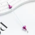 DIY beading metal rod with pink heart charms for keychain zipper pull charm accessory - Heart Style / Rose Red