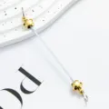 DIY Metal Beading Rod with Four-Leaf Clover Charm for Handmade Zipper Pull Keychain Craft - Flower Style / Gold