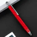 Multifunctional tool pen with ruler spirit level screwdriver and ballpoint pen for daily use. - Bullet Tip 1.0 / Red