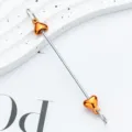 DIY Beaded Bar Accessory with Orange Heart Beads for Keychain Zipper Pull Craft Making - Heart Style / Orange