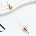 DIY metal beading rod with rose gold heart charms, perfect for handmade keychains and jewelry. - Heart Style / Rose Gold