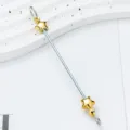 DIY metal beading bar with gold star charms for jewelry making, keychain and zipper pulls. - Pentagram Style / Gold