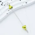 DIY beaded metal bar with green heart beads for zipper charm keyring jewelry accessory - Heart Style / Matcha Green