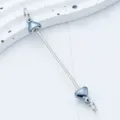 DIY metal beading rod heart charm zipper accessory silver tone crafting jewelry supplies - Heart Style / Gunmetal
