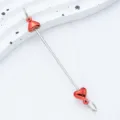 DIY metal bead bar with red heart charms for keychain making and jewelry accessories. - Heart Style / Orange Red