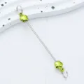 DIY green clover beaded bar metal rod accessory for zipper keychain decoration charming - Flower Style / Matcha Green