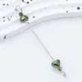 DIY green heart bead metal rod for jewelry making, handmade keychain craft accessory. - Heart Style / Dark Green
