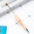Στυλό DIY με λαβή από στρας και μεταλλική ράβδο για προσαρμοσμένες χάντρες. - Απαλό ροζ μακαρόν (στυλ ζάχαρης)