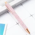 Pink pearl rhinestone ballpoint pen rose gold click pen office business gift stationery - Candy Pink