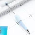 Mπλε στυλό χαντρών DIY με σώμα από στρασάκι γκλίτερ και μεταλλική ράβδο για χειροτεχνίες. - Macaron ανοιχτό μπλε (στυλ ζάχαρης)