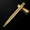 Luxus Business Tintenroller in goldenem Finish mit glattem Schreibgefühl und elegantem Design. - Champagner Gold (Goldbesatz)