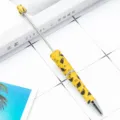 DIY beaded pen replacement metal barrel with yellow graduation cap pattern student stationery gift. - Graduation Season No. 2