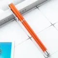 Πορτοκαλί μεταλλικό στυλό τζελ για επαγγελματικό γραφείο με ομαλή γραφή και κομψό κλιπ. - Πορτοκαλί