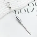 Portable multi-functional metal letter opener paper cutter with keychain DIY tools new use - Electroplated Silver