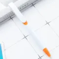 Plastic ballpoint pen white and orange with large clip for office stationery supply - White Barrel - Orange