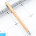 Μεταλλικό στυλό ρολό με υφή ξύλου, κομψό επαγγελματικό στυλό υπογραφής με ασημί τελείωμα. - Χρυσό σαμπανί