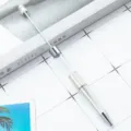 Stylo Perle DIY Argent Tube Vide Métal Artisanat Stylo Bille Variante Modèle Pro - Argent