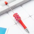 Penna a sfera artigianale fai-da-te con perle di strass e rose penna di plastica rossa brillante - Punta a Proiettile 1.0 / Rosso Fluorescente