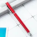 Stylo roller en métal rouge élégant avec garniture argentée pour signature pro. - Bordeaux